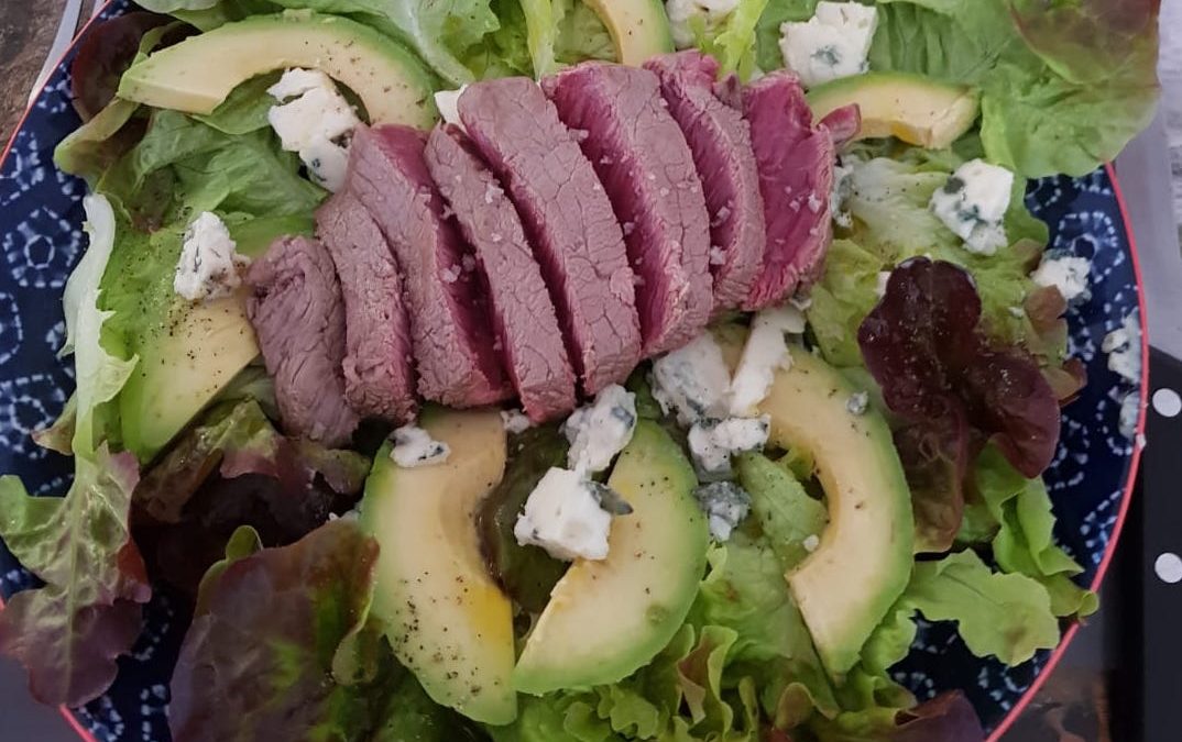 Flat iron steak salad